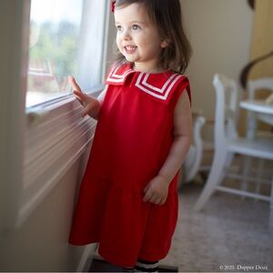 H&M Kids | Red Cotton Jersey Sailor Dress